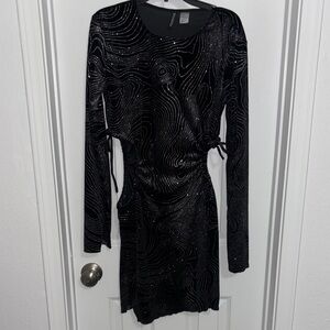 H&M Black Long Sleeve Bodycon Dress